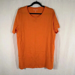 Women Within Blouse Women's 18 20 L Orange 3/4 Sleeve Crew Neck Cotton Blend